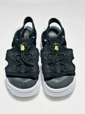 Nike Air Max Koko Women’s Black and White Sandals with Gold Detail, Size 9